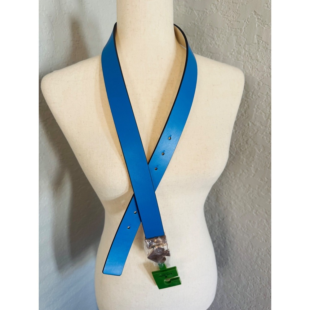 Kate Spade Reversible Spade‎ Leather Belt, Blue/White, Medium, NWT